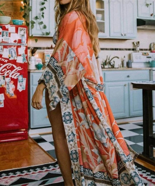 Damskie kimono plażowe wzorzyste i zwiewne