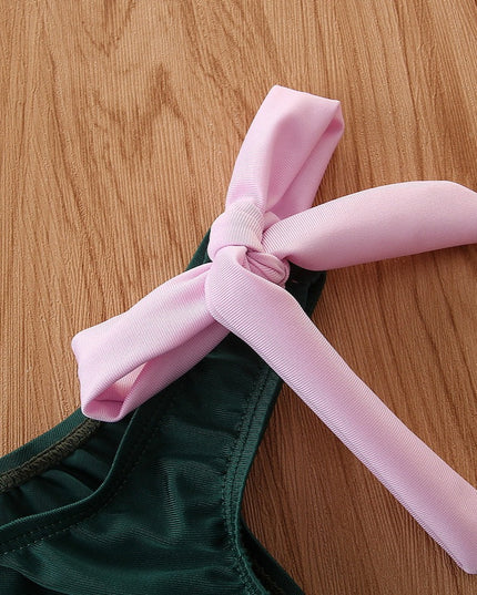 Strój kąpielowy dwuczęściowy bikini dla dziewczynek z kokardkami