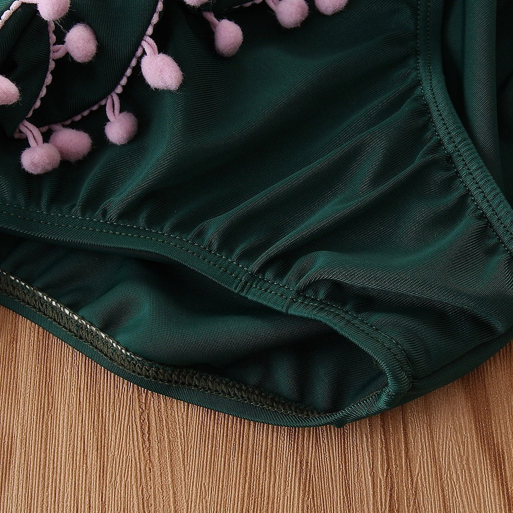 Strój kąpielowy dwuczęściowy bikini dla dziewczynek z kokardkami