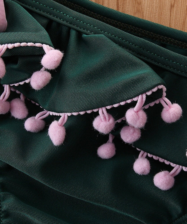 Strój kąpielowy dwuczęściowy bikini dla dziewczynek z kokardkami