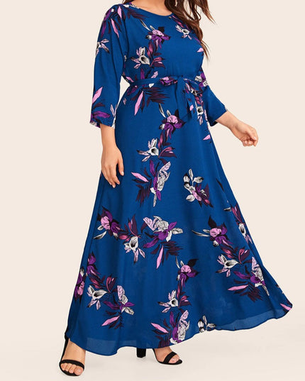 Sukienka plus size maxi w kwiaty