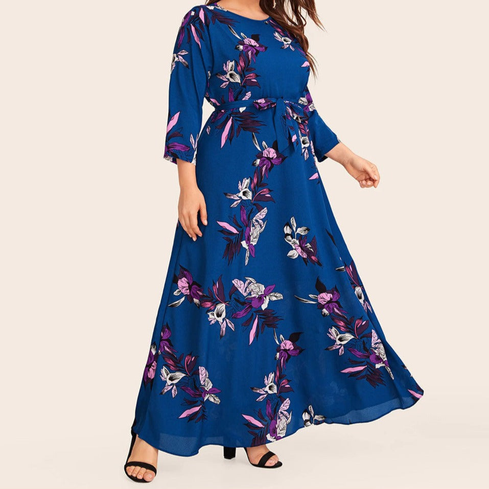 Sukienka plus size maxi w kwiaty
