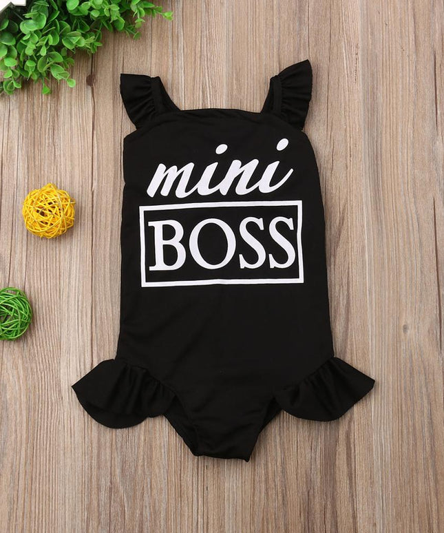 Jednoczęściowy strój kąpielowy dla dziewczynki z falbankami przy ramiączkach