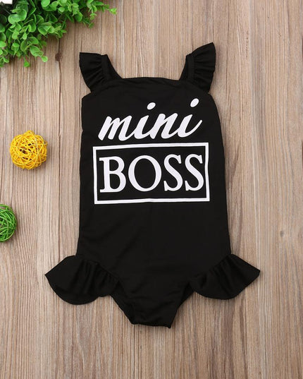 Jednoczęściowy strój kąpielowy dla niemowląt z napisem