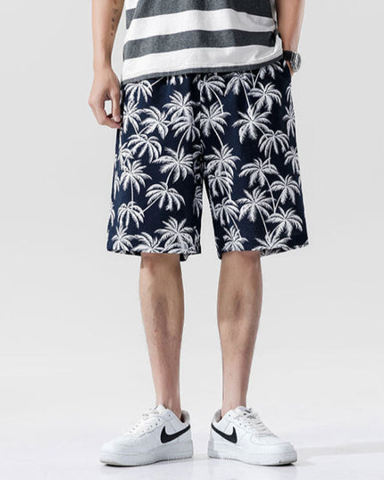 Męskie szorty kąpielowe luźne z palmami