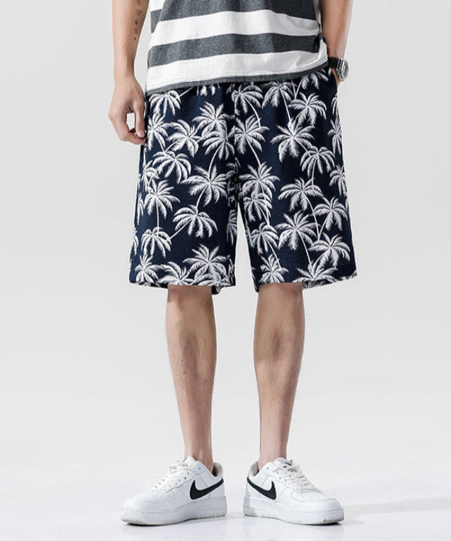 Męskie szorty kąpielowe luźne z palmami