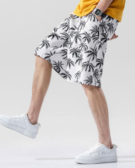 Męskie szorty kąpielowe luźne z palmami