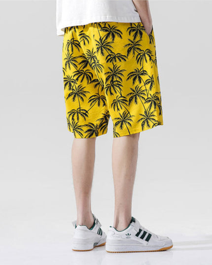 Męskie szorty kąpielowe luźne z palmami