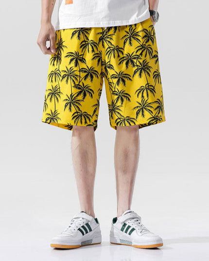 Męskie szorty kąpielowe luźne z palmami