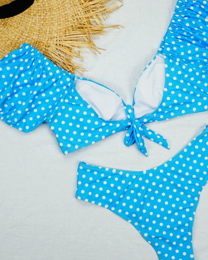 Damski dwuczęściowy strój kąpielowy bikini w grochy