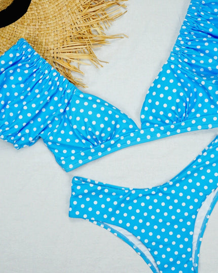 Damski dwuczęściowy strój kąpielowy bikini w grochy