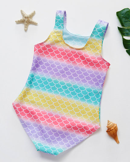 Jednoczęściowy strój kąpielowy dla dziewczynki z syrenką