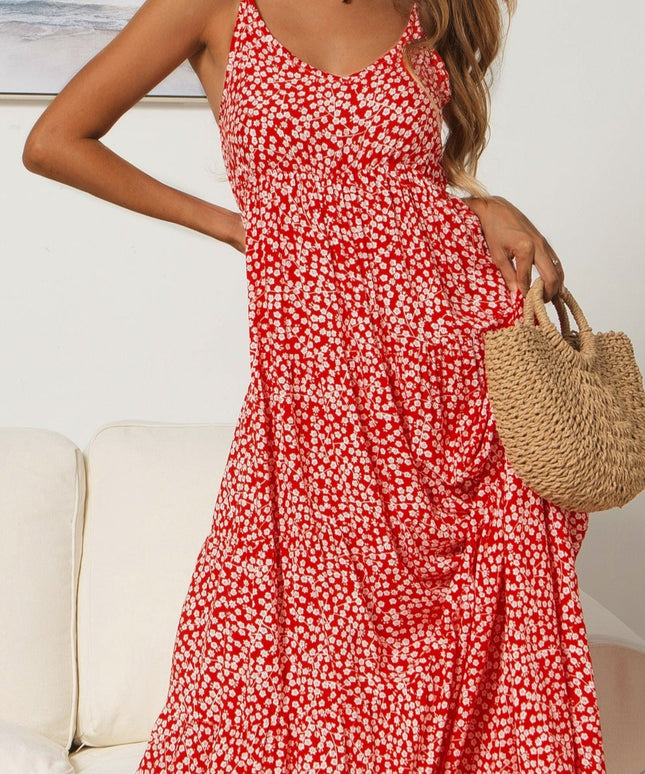 Sukienka maxi na ramiączkach w kwiaty