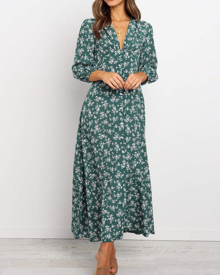 Sukienka maxi zapinana na guziki