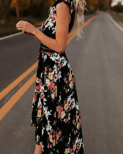 Sukienka maxi z koronką i odkrytymi plecami