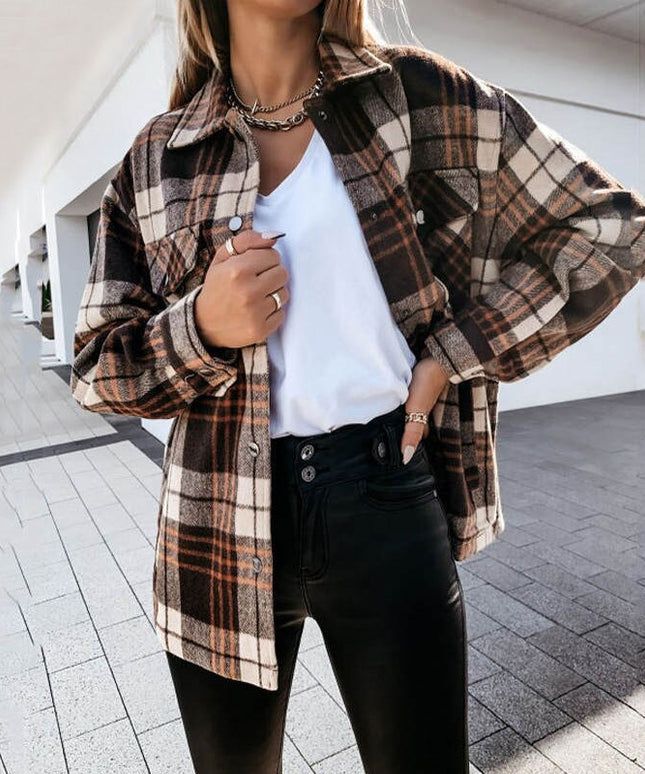 Damska koszula flanelowa w kratkę