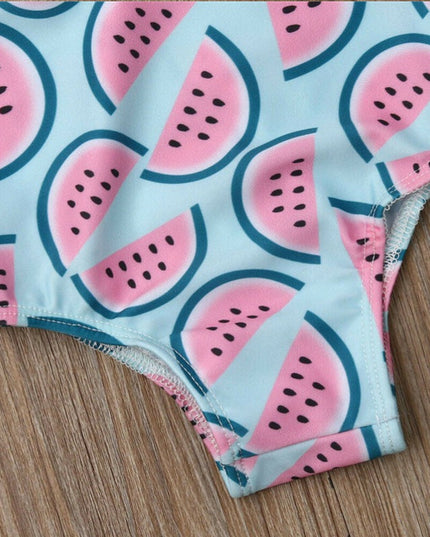 Jednoczęściowy strój kąpielowy dla dziewczynki z ozdobnymi kwiatuszkami