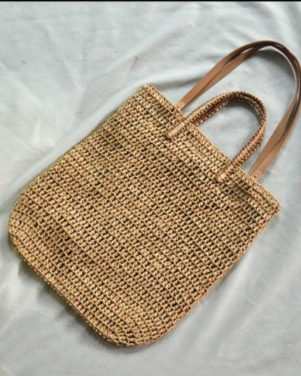 Torba plażowa słomkowa w dwóch kolorach