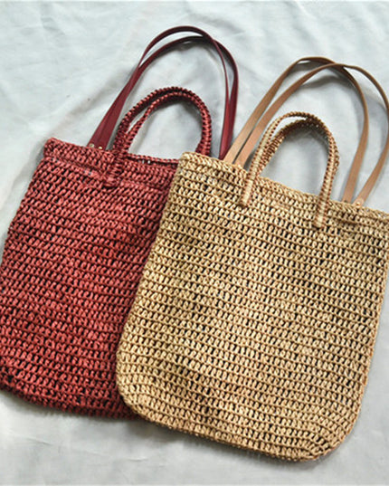 Torba plażowa słomkowa w dwóch kolorach