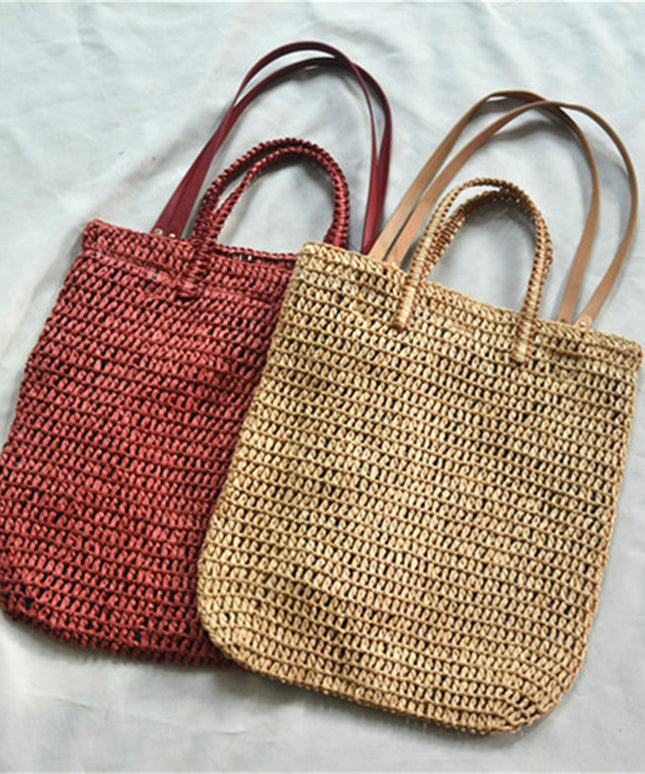 Torba plażowa słomkowa w dwóch kolorach