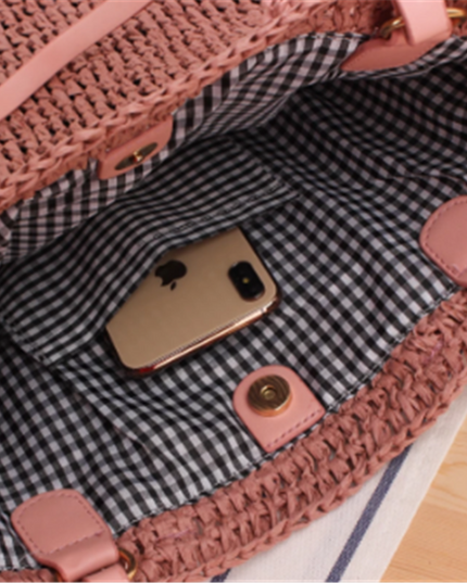 Torba plażowa słomkowa w dwóch kolorach