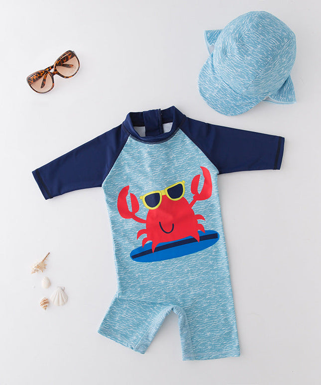 Kostium kąpielowy dla niemowląt ze wzorem rekina