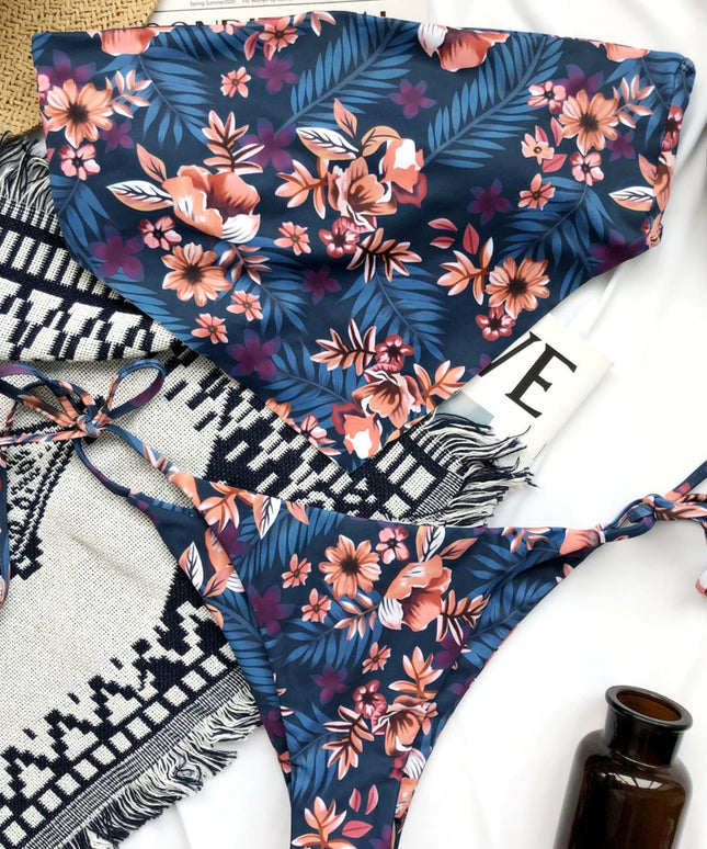 Damski dwuczęściowy strój kąpielowy bikini z górą typu chusta