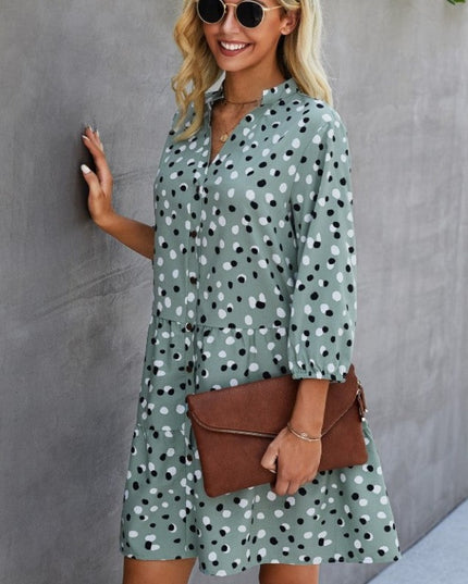 Sukienka mini zwiewna w kropki