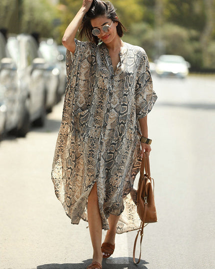 Damska tunika plażowa w różne wzory