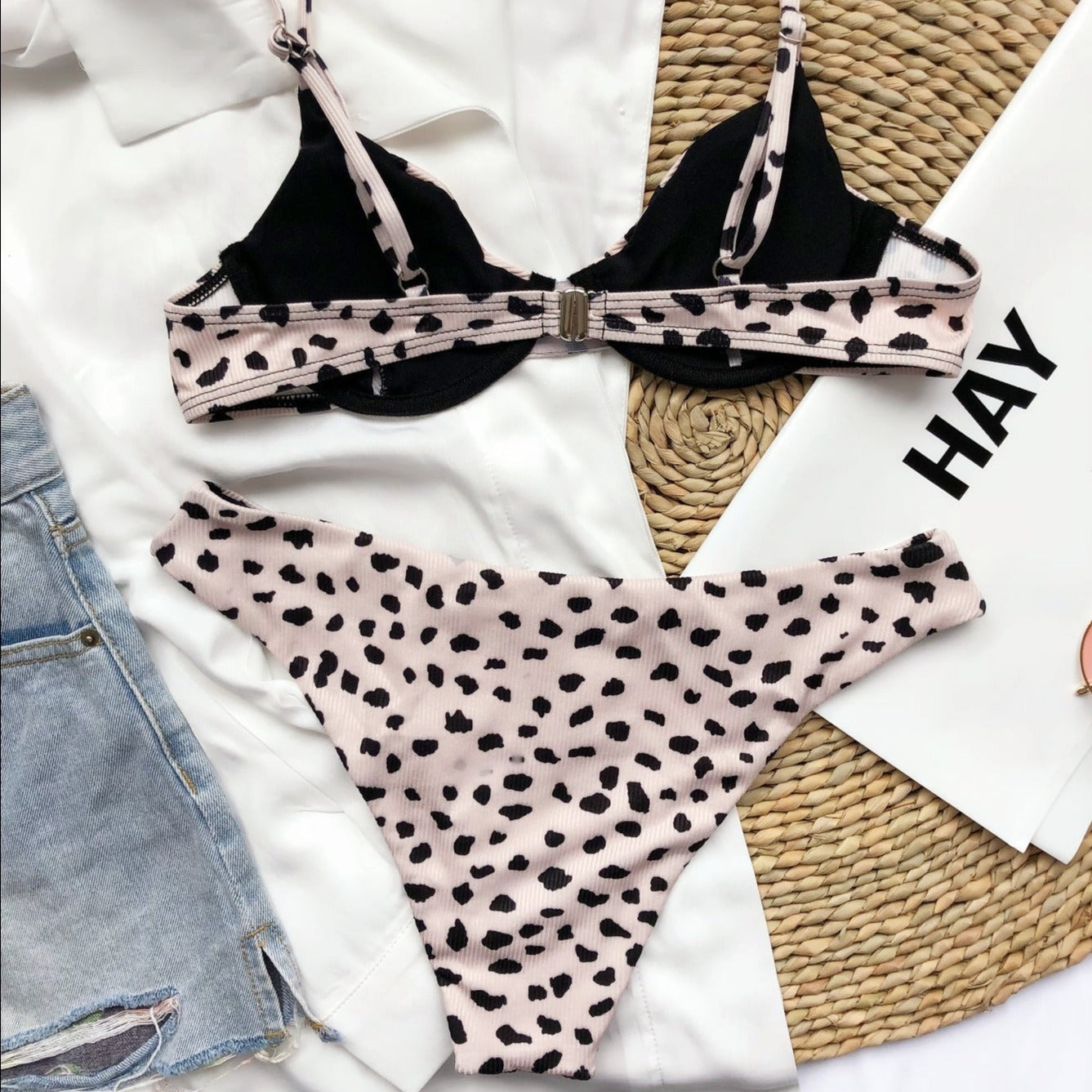 Dwuczęściowy strój kąpielowy bikini w centki