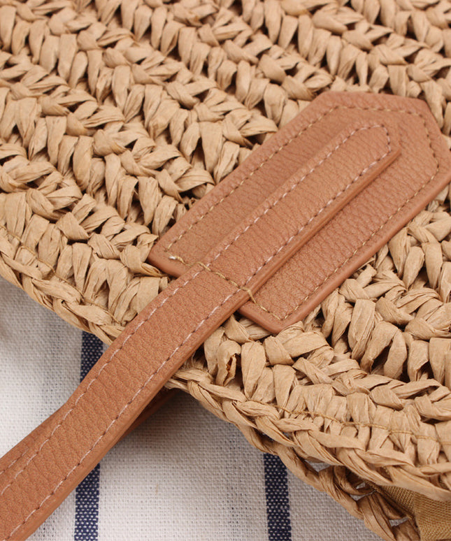 Torba plażowa słomkowa z frędzlami