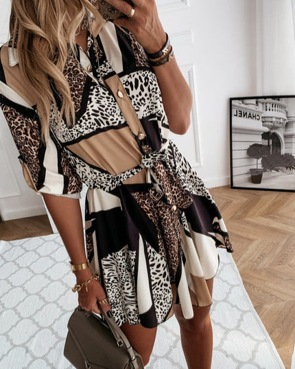 Sukienka mini na lato w panterkę różne wzory