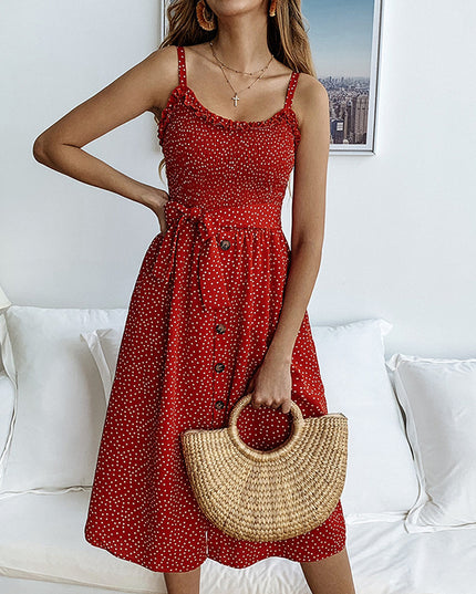 Sukienka midi wiązana w talii