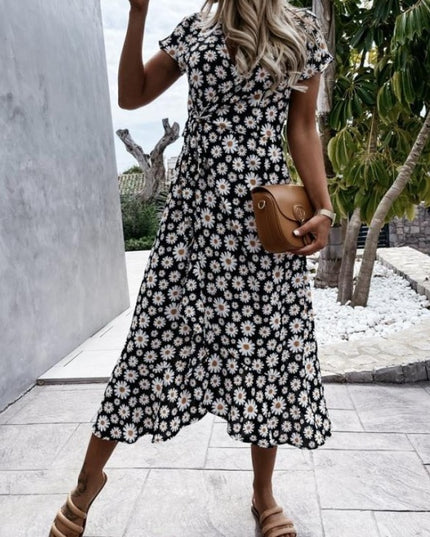 Sukienka midi w kwiatki