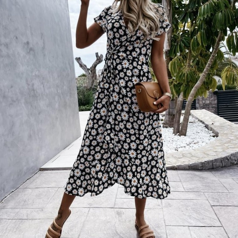 Sukienka midi w kwiatki