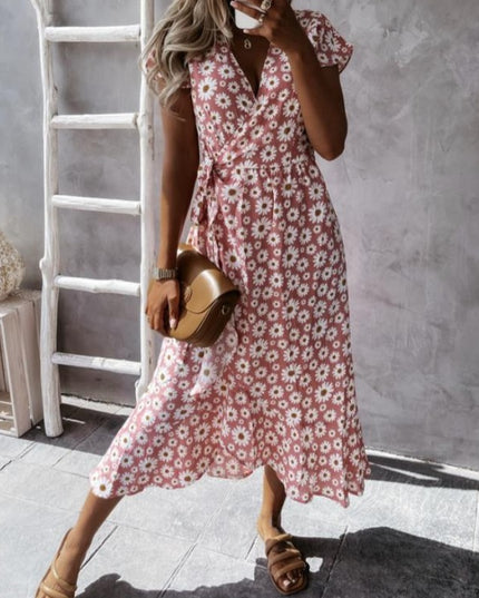 Sukienka midi w kwiatki