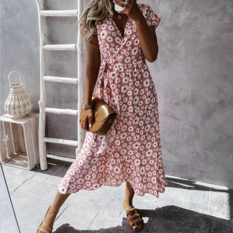 Sukienka midi w kwiatki