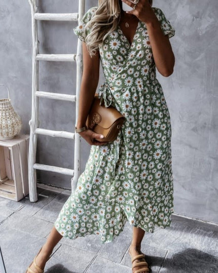 Sukienka midi w kwiatki