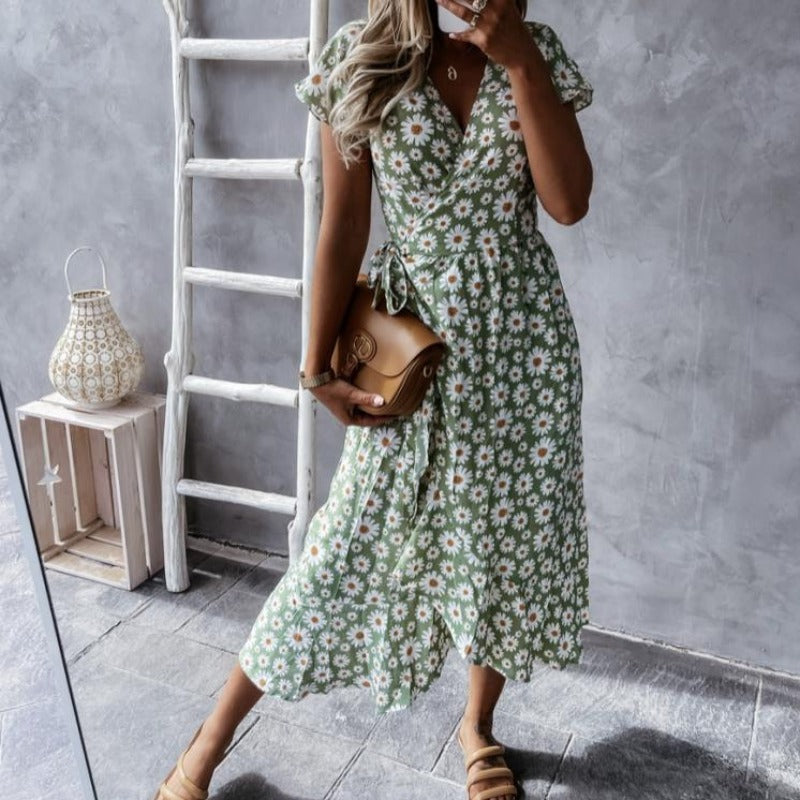 Sukienka midi w kwiatki