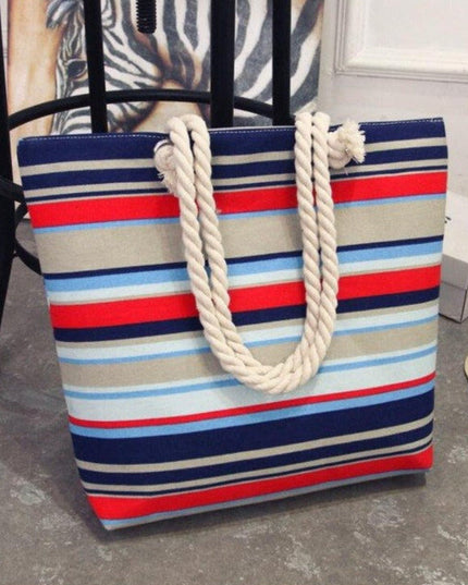 Torba plażowa z plecionymi ramiączkami