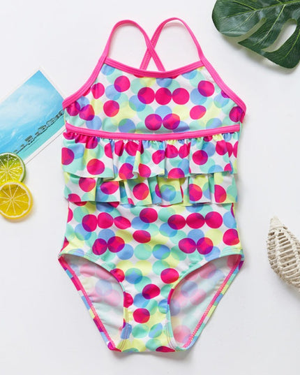 Jednoczęściowy strój kąpielowy dla dziewczynki ze wzorami