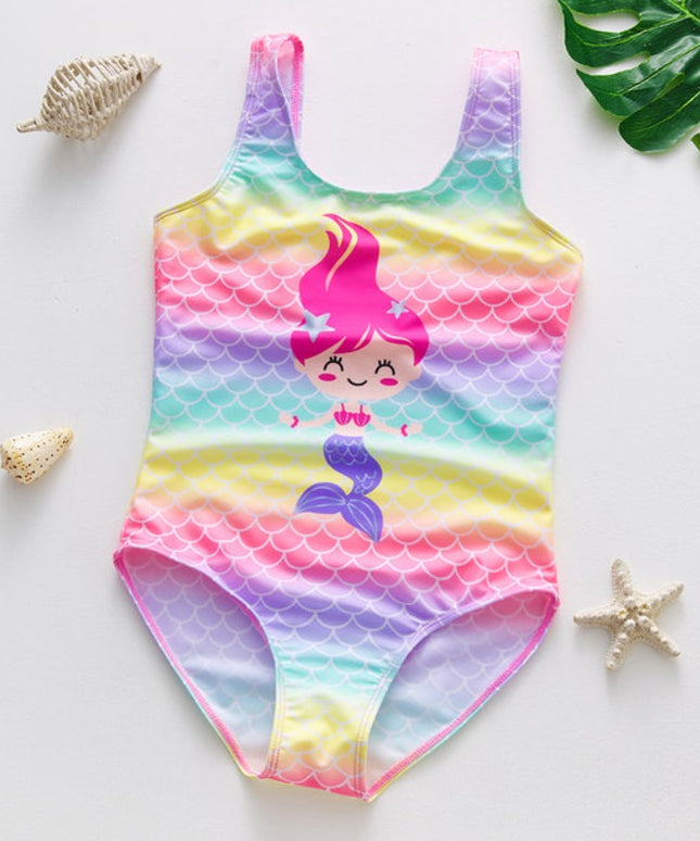 Jednoczęściowy strój kąpielowy dla dziewczynki ze wzorami