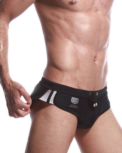 Męskie slipy kąpielowe z paskami po bokach