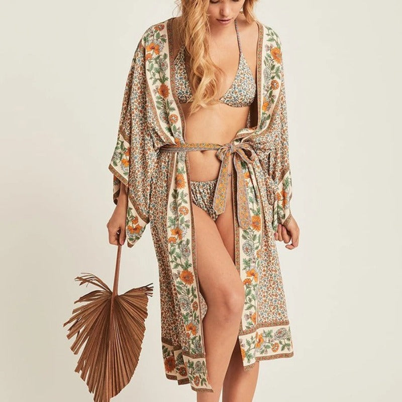 Damskie kimono plażowe wzorzyste i zwiewne