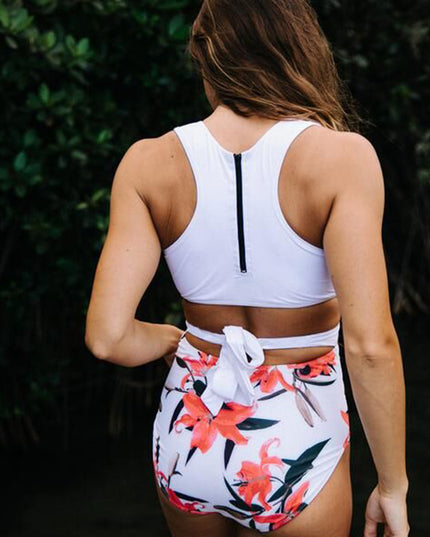 Jednoczęściowy strój kąpielowy monokini z zamkiem