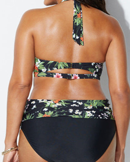 Dwuczęściowy strój kąpielowy plus size z podwójnym zapięciem