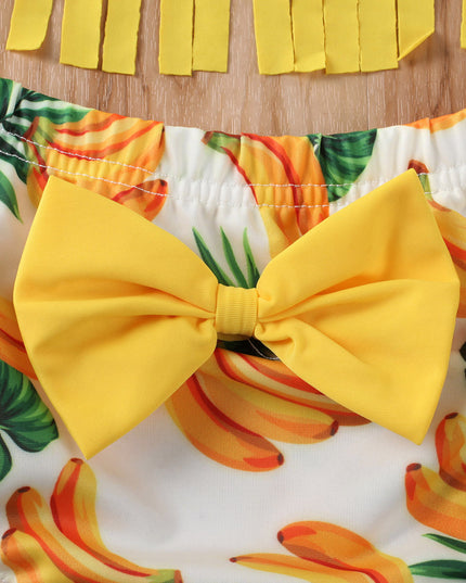 Dwuczęściowy strój kąpielowy bikini dla dziewczynki z frędzelkami