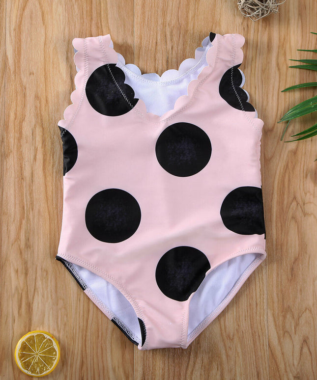 Jednoczęściowy strój kąpielowy dla dziewczynki w kropki