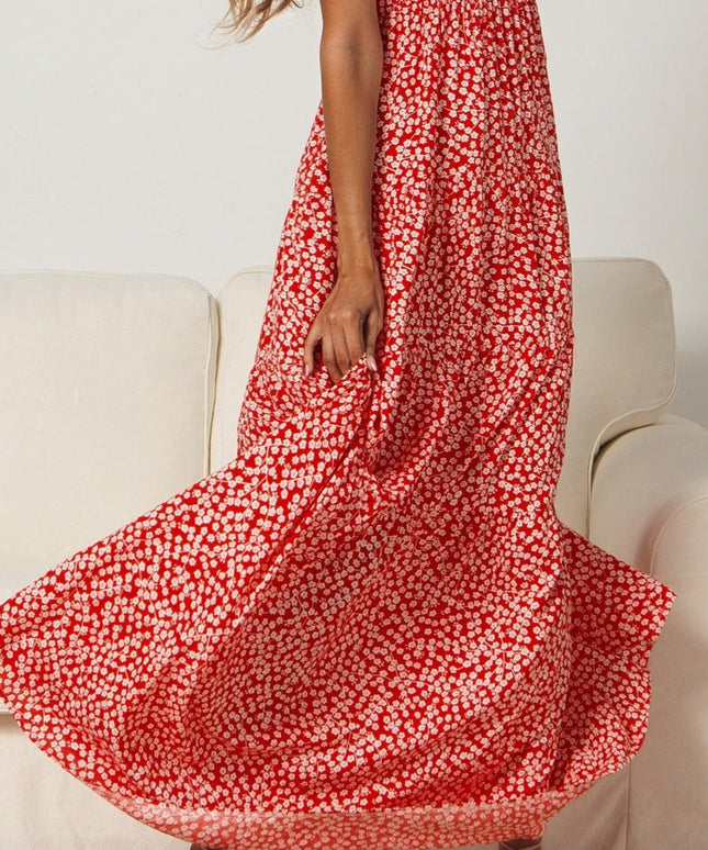 Sukienka maxi na ramiączkach w kwiaty