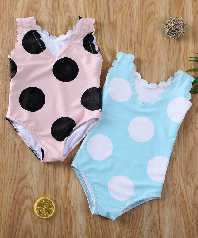 Jednoczęściowy strój kąpielowy dla dziewczynki w kropki